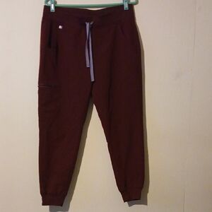 Maroon Drawstring Jogger Scrub Pants - Zamora